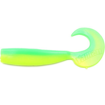 Силиконовая приманка Yaman Lazy Tail Shad 5" цвет #30 - Lime Chartreuse (уп. 4 шт.)