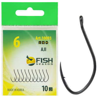 Крючок Fish Season Aji-Ring №4 с ушком, покрытие BN (10 шт)