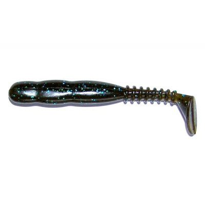 Силиконовая приманка Reins Rockvibe Shad 4" цв. 005 Green Pumpkin Blue