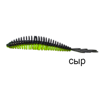 Мягкая приманка MF_pro Ribs swim 3.15" - 8см. лимонный-черный Сыр