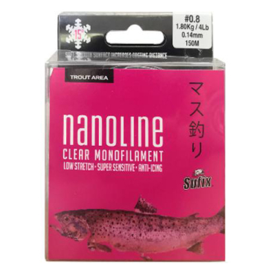 Леска Sufix Nanoline Trout 150м прозрачная 0,18мм 3,1кг