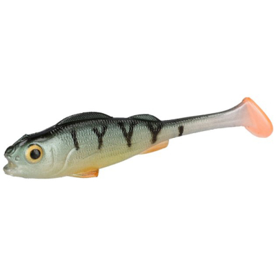 Силиконовая приманка ОКУНЬ Mikado Real Fish цвет PERCH - 9,5cm ( 4шт.) креветка (PMRFP-9.5-PERCH)