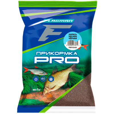 Прикормка для рыбы Flagman PRO 1кг - Карась Чеснок Черная