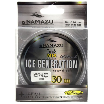 Леска Namazu Ice Generation 30м, d-0,12 мм, test-1,29 кг, прозрачная