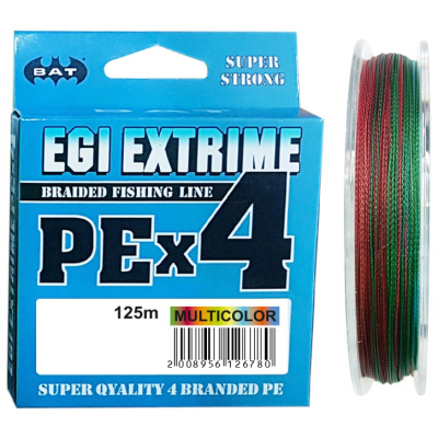 Леска плетеная BAT PE Egi Extrime NEW Multicolor 125 м. 0,08 мм.