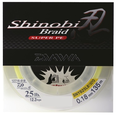 Леска плетеная Daiwa Shinobi Braid Yellow 135м 0,14мм (флуор.-желтая)