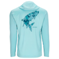 Термофутболка Simms Tech Hoody - Artist Series, Steel Blue/Tarpon, M