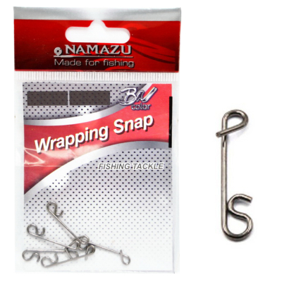 Безузловая застежка Namazu Wrapping Snap, цв. BN, р. L, test-15 кг (уп.10 шт)