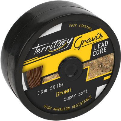 Лидкор со свинцовым сердечником Mikado Territory Gravis Fast Sinking Коричневый (55LB, 10м) AMC-GL55B/B
