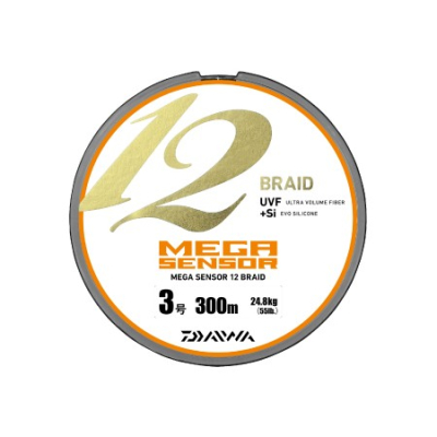 Шнур PE Daiwa Mega Sensor 12EX +SI Braid 300m #2,0 (16,2 кг.)