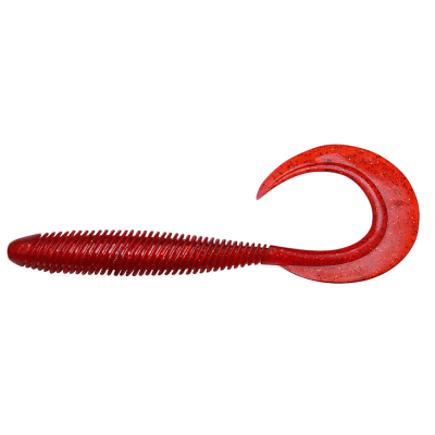 Силиконовая приманка Megabass Kemuri Curly 3,5" цв. clear red