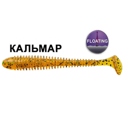 Силиконовая приманка Crazy Fish Vibro Worm 3.4" 12-85-31-6-F кальмар цв. 31 плавающая