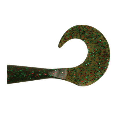 Хвост для джеркбейта Strike Pro Wolf Tail Jr. (темно-зеленый с цветными блестками) 2шт.