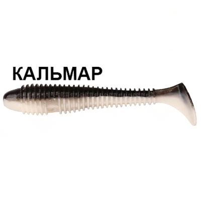 Силиконовая приманка Crazy Fish Vibro Fat 4" 15-100-28d-6 кальмар цв. yin yang (инь янь)