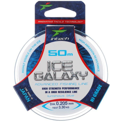 Леска Intech Ice Galaxy 50м голубая (0,205mm (3,3kg))