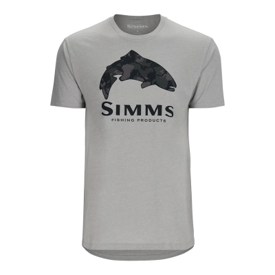 Футболка Simms Trout Regiment Camo Fill T-Shirt, Cinder Heather, S