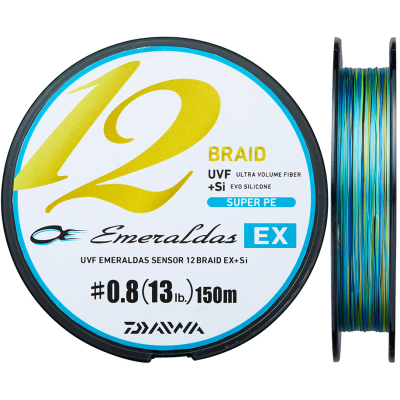 Леска плетеная Daiwa UVF Emeraldas Sensor 12Braid EX+Si [10m x 3colors] 150m #0.6 (13lb)