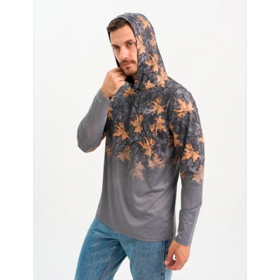 Футболка с длинным рукавом и капюшоном Extreme Fishing ADD-G707H UPF 50+ Forest Ember р-р XXL