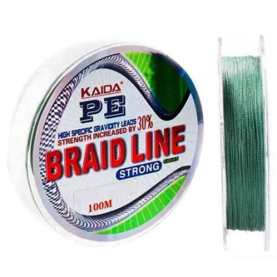 Леска плетёная Kaida Braid Line зеленая 100м 0,12мм (YX-112-12)