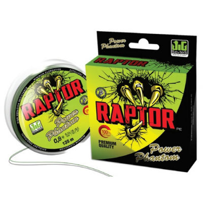 Шнур Power Phantom Raptor PE, 135м, флуоресцентный зеленый #1,5, 0,2мм, 15,4кг