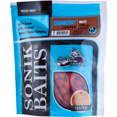 Бойлы тонущие Sonik Baits Boilies 20мм 0,75кг CRANBERRY