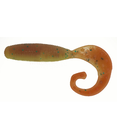 Силиконовая приманка Reins Fat G Tail Grub 3" цв. 308 Marble Chart Orange