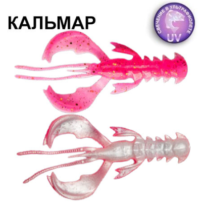 Силиконовая приманка Crazy Fish Nimble 4" 43-100-9d-6-V кальмар цв. pink snow (розовый снег)