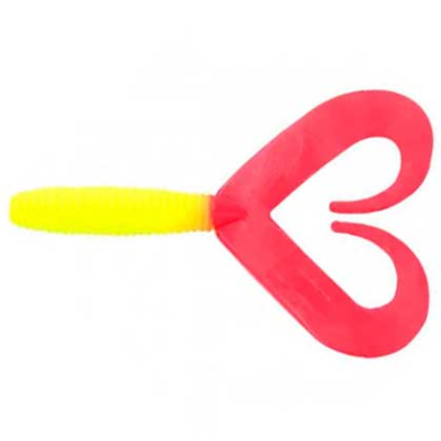 Силиконовая приманка Yaman Pro Loop-Two 3" цвет #06 - Chartreuse/red (уп.5 шт)