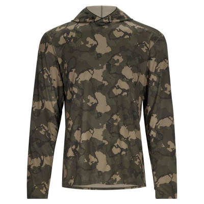 Термофутболка Simms Bugstopper Solarflex Hoody, Regiment Camo Olive Drab, L