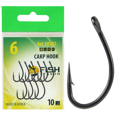 Крючок Fish Season Carp Hook №6 с ушком, покрытие BN (10 шт)