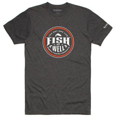 Футболка Simms Fish It Well T-Shirt, Charcoal Heather, XL