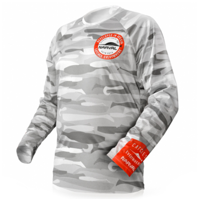 Футболка c длинным рукавом Volga Baits Narval Grey Fish р.48