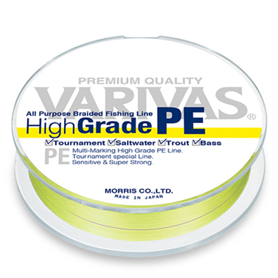 Шнур плетеный Varivas High Grade PE 200m Yellow #1.0 13.1LB