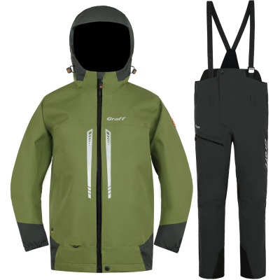 Костюм рыболовный демисезонный Graff (Bratex 20000, оливковый) 607-В-7/707-В-1-M/176-182