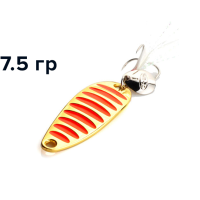 Блесна GT-BIO Single Curve III 5.2см, 7.5гр, золото,красные полосы