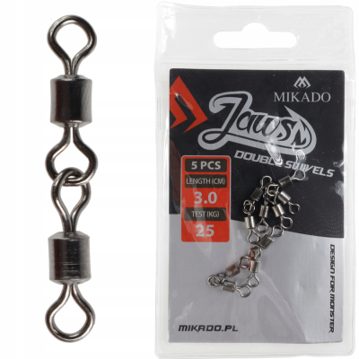 Двойной вертлюг-цилиндрический Mikado Jaws Swivel - Jaws Double Swivels 3,6 см (AMA-J-003-02)
