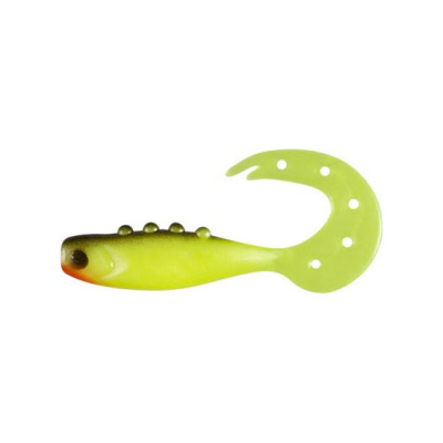 Твистер Dragon Hitman 2"/5cm 20 шт. SUPER YELLOW/BLACK  red