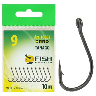 Крючок Fish Season Tanago-Ring № 8 с ушком, покрытие BN (10 шт)