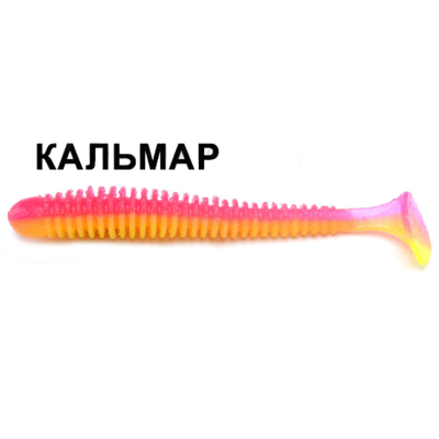 Силиконовая приманка Crazy Fish Vibro Worm 3,4" 13-85-13d-6-F кальмар цв. peach (персик)