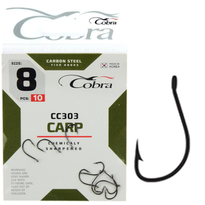 Крючки Cobra CARP сер. CC303 разм.002 8шт.