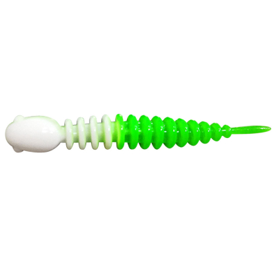 Силиконовая приманка Trout Bait Chub 65 Чеснок цв. 15 (White-Green)