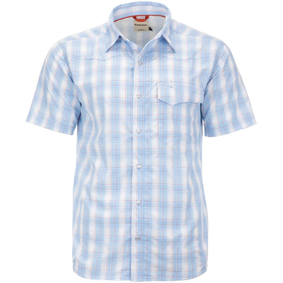 Рубашка Simms Big Sky SS Shirt, Sky/Flame Plaid, S