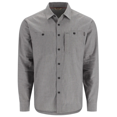 Рубашка Simms Cutbank Chambray LS Shirt, Cinder Chambray, XXL