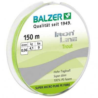 Шнур Balzer Iron Line 3Х Trout Chartreuse 150м 0,06 мм (12650 006)