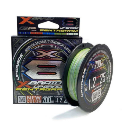 Шнур YGK X-Braid Upgrade X8 Pentagram 200m Multicolor #2.0-40lb