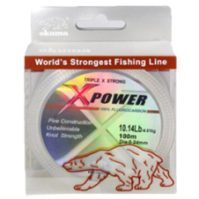 Леска Okuma Power Liner Fluorocarbon 50m Clear #6 20.9lb 0.41mm