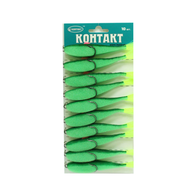 Поролоновая рыбка Контакт (двойник) с цветн плавниками 12 см. зелён