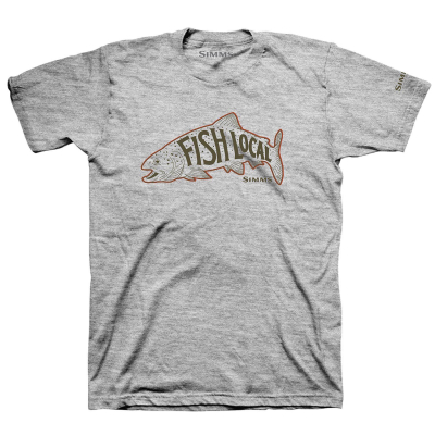 Футболка Simms Fish Local Trout T-Shirt, Grey Heather, L