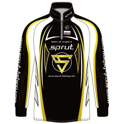 Футболка с длинным рукавом Sprut Team of Anglers II (Limited Edition) Black/White/Gold р. L