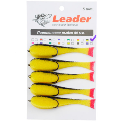 Поролоновая рыбка Leader 80 мм. кр. 1 желто-черная